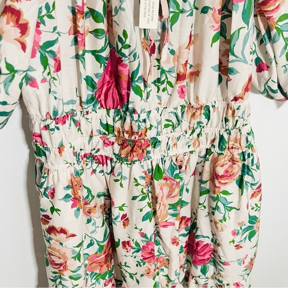 NEW Anthropologie Somerset Maxi Dress Puff-Sleeve Edition Neutral Motif Floral - Picture 8 of 9